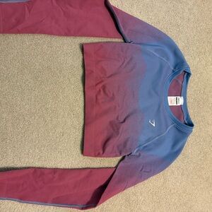 Gymshark Blue and Pink Crop Top